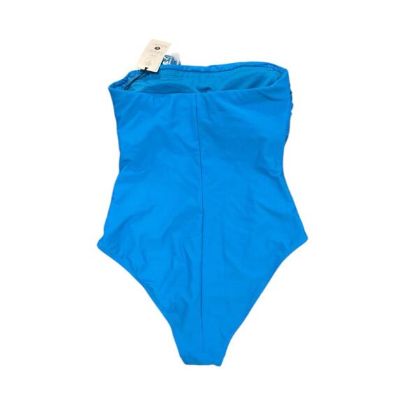 NWT Target Shade & Shore Small (4-6) Strapless Blue One Piece Swimsuit Cheeky - Picture 4 of 10